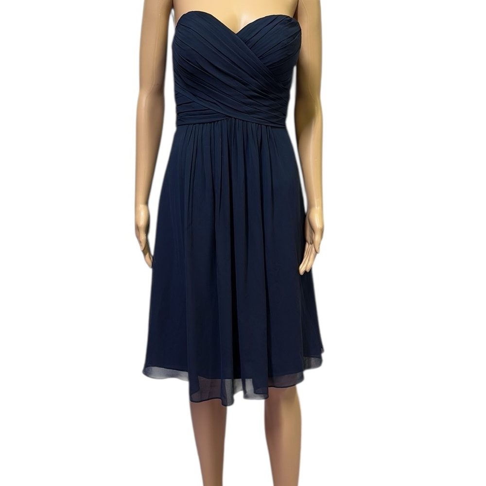 Camille La Vie Strapless Crisscross Bodice Semi Formal Cocktail Wedding Dress 4